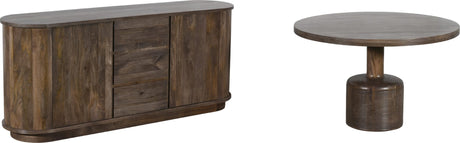 Liyana Natural Tan Solid Wood Round Dining Table - Ornate Home