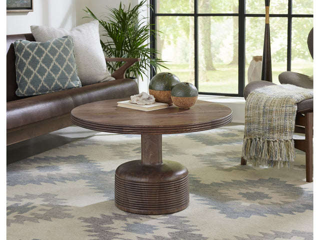 Liyana Solid Wood Round Coffee Table in Natural Tan - Ornate Home