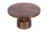 Liyana Solid Wood Round Coffee Table in Natural Tan - Ornate Home