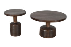 Liyana Solid Wood Round Coffee Table in Natural Tan - Ornate Home