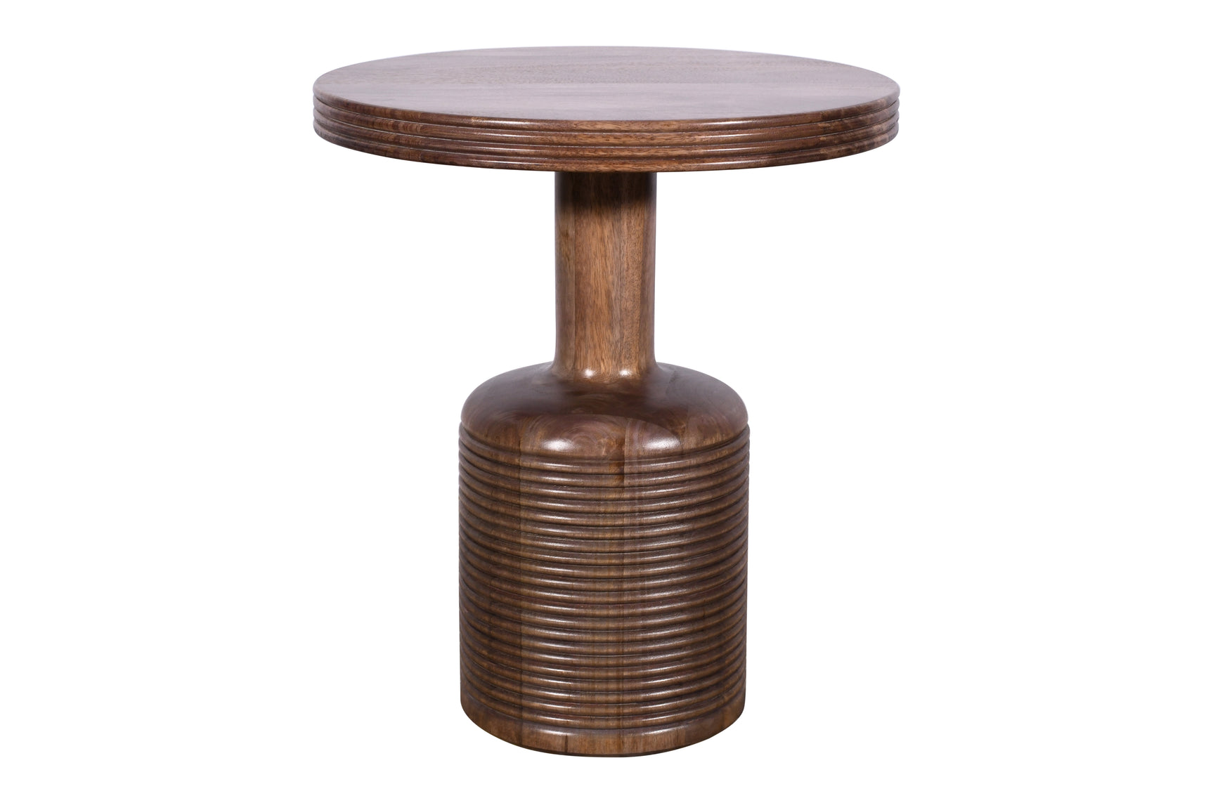 Liyana Solid Wood Round End Table in Natural Tan - Ornate Home