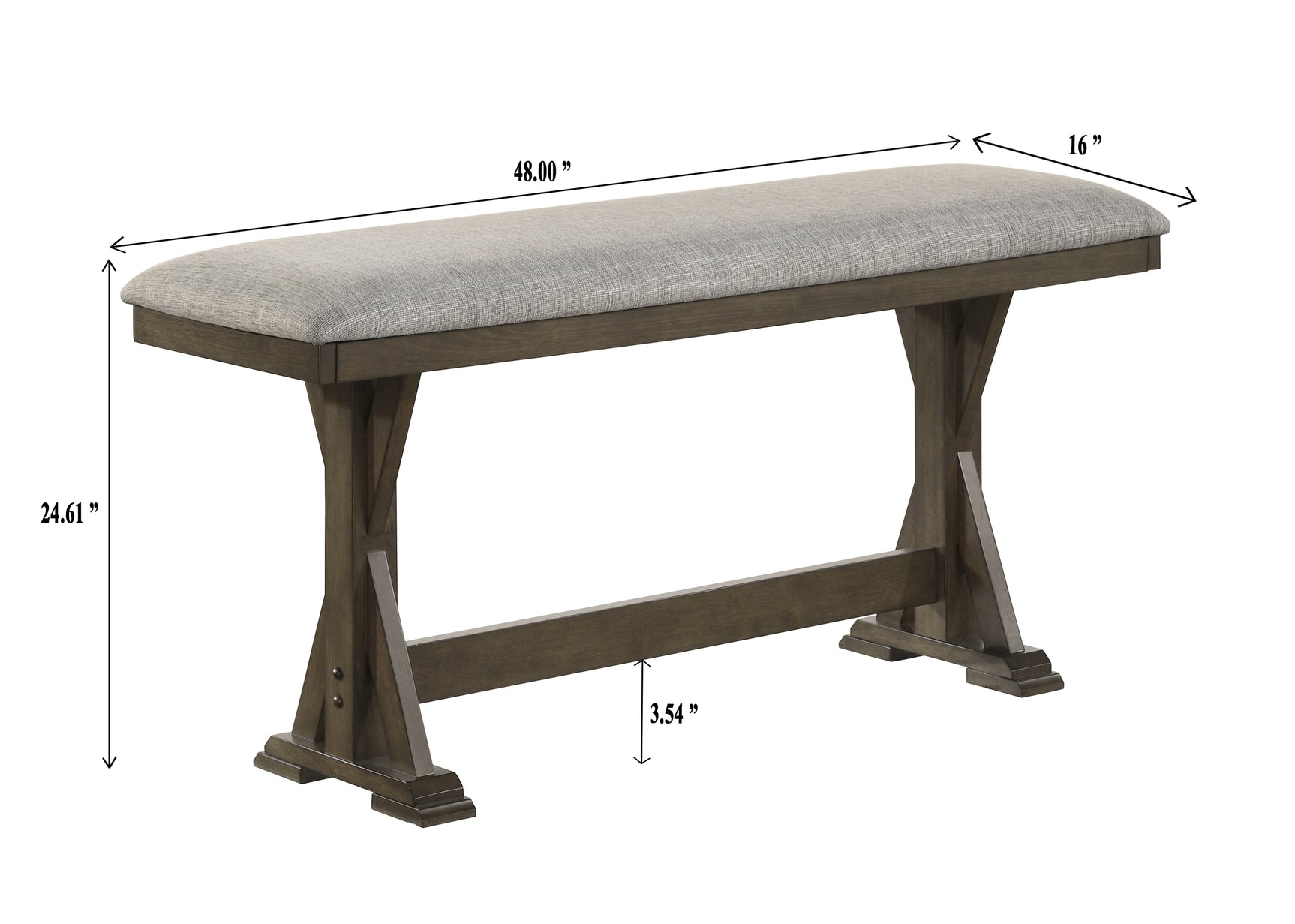 Lloyd Brown/Gray Counter Height Bench - Ornate Home