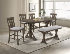 Lloyd Brown/Gray Counter Height Bench - Ornate Home