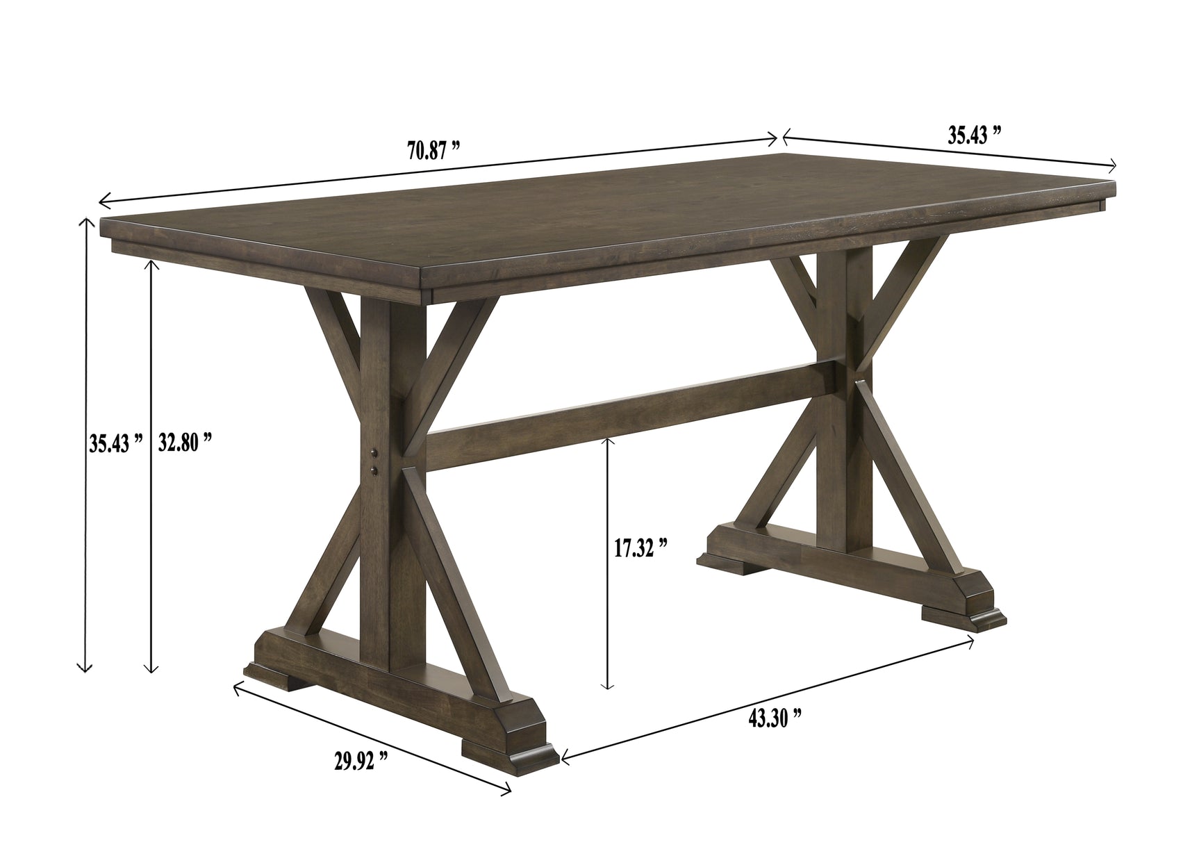 Lloyd Brown Rectangular Counter Height Dining Table - Ornate Home