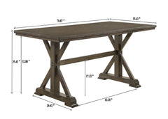 Lloyd Brown Rectangular Counter Height Dining Table - Ornate Home