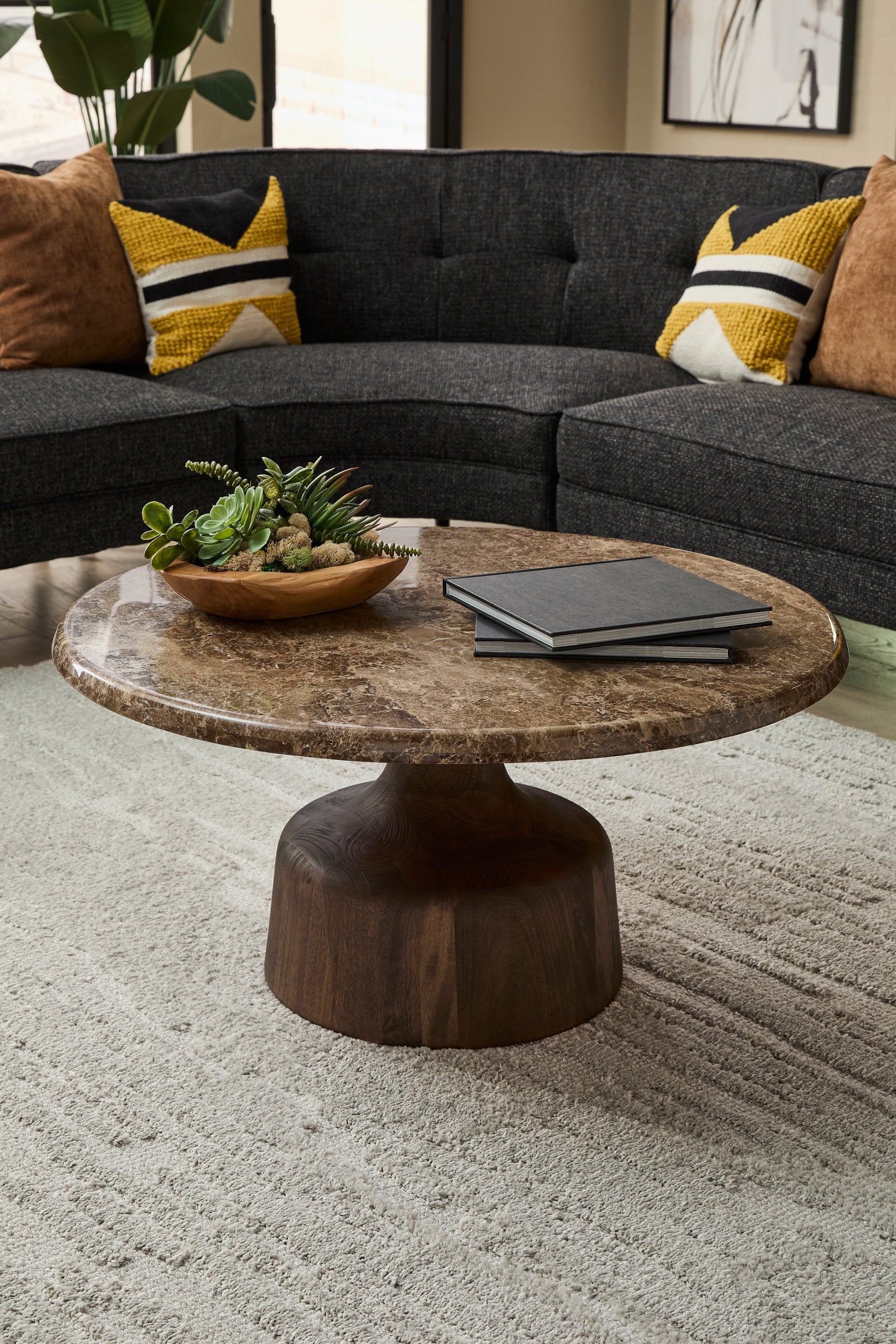 Lloyd Tamarind/Brown Marble Coffee Table - Ornate Home