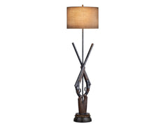 Load Ready Brown Double Barrel Floor Lamp - Ornate Home
