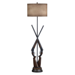 Load Ready Brown Double Barrel Floor Lamp - Ornate Home