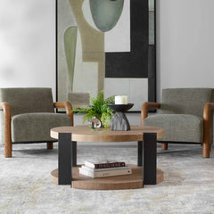 Loana Woodtone Industrial Coffee Table - Ornate Home