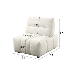 Loanna Beige Modular Armless Chair - Ornate Home