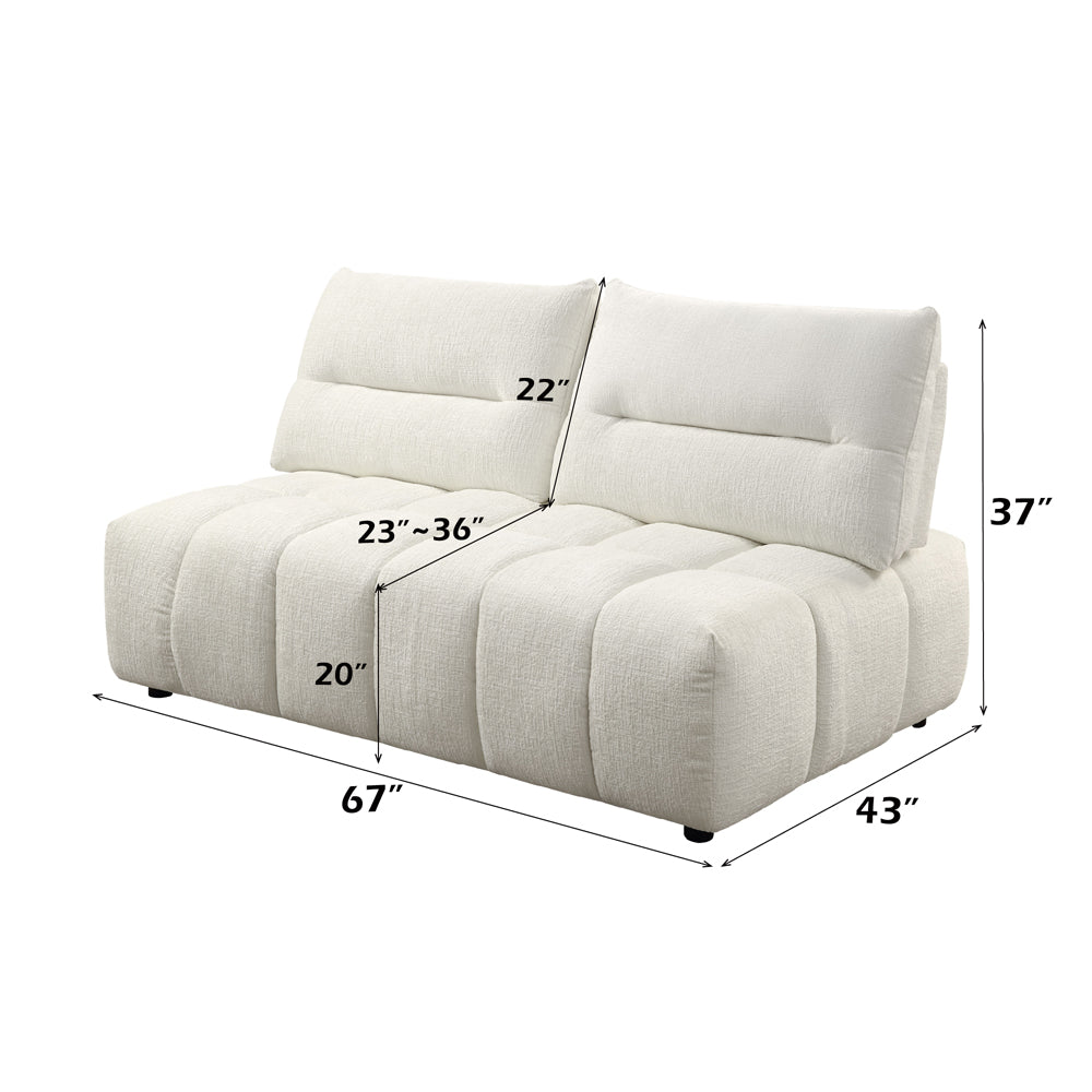 Loanna Beige Modular Loveseat - Ornate Home