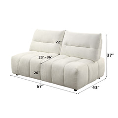 Loanna Beige Modular Loveseat - Ornate Home