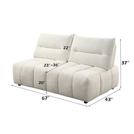Loanna Beige Modular Loveseat - Ornate Home