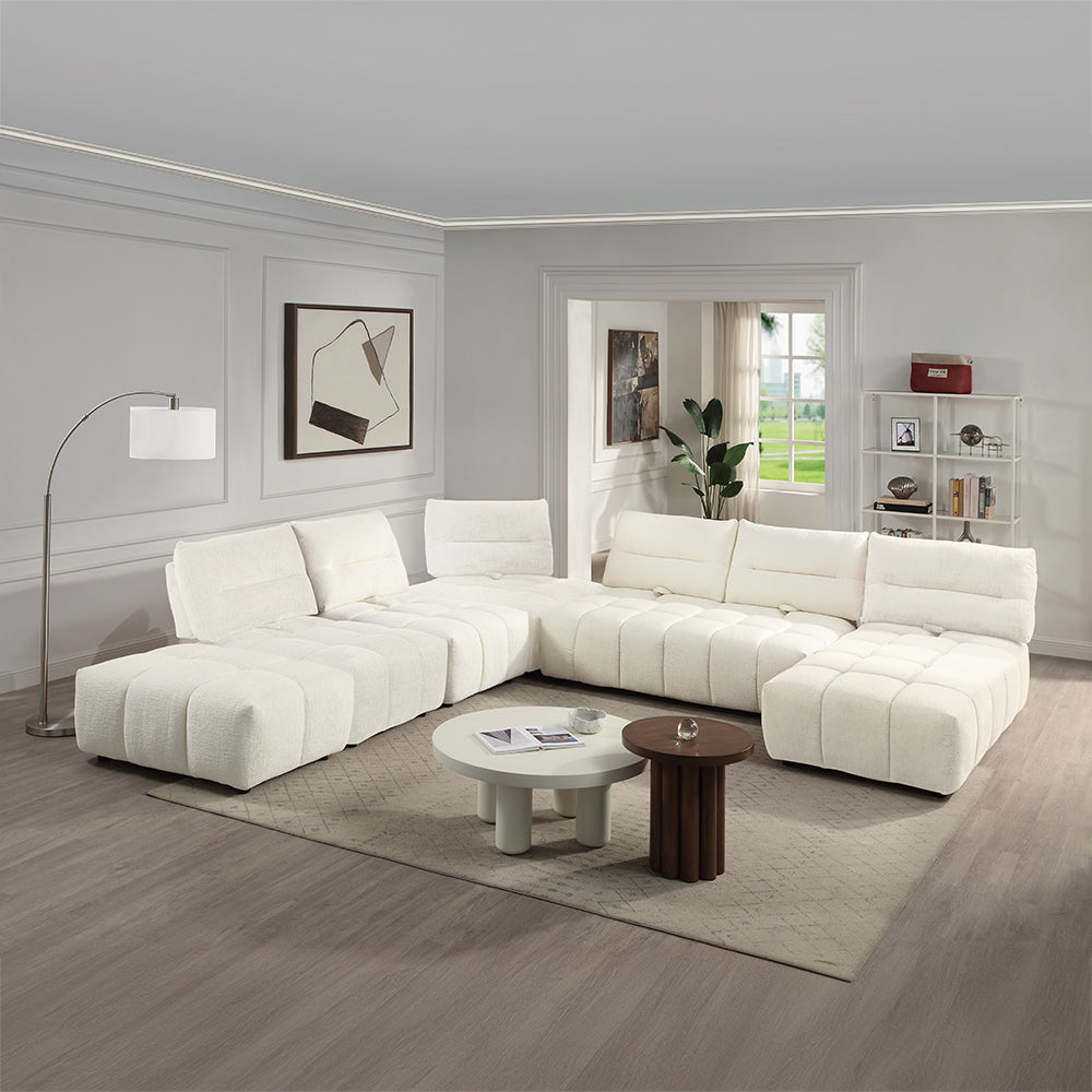 Loanna Beige Ottoman - Ornate Home