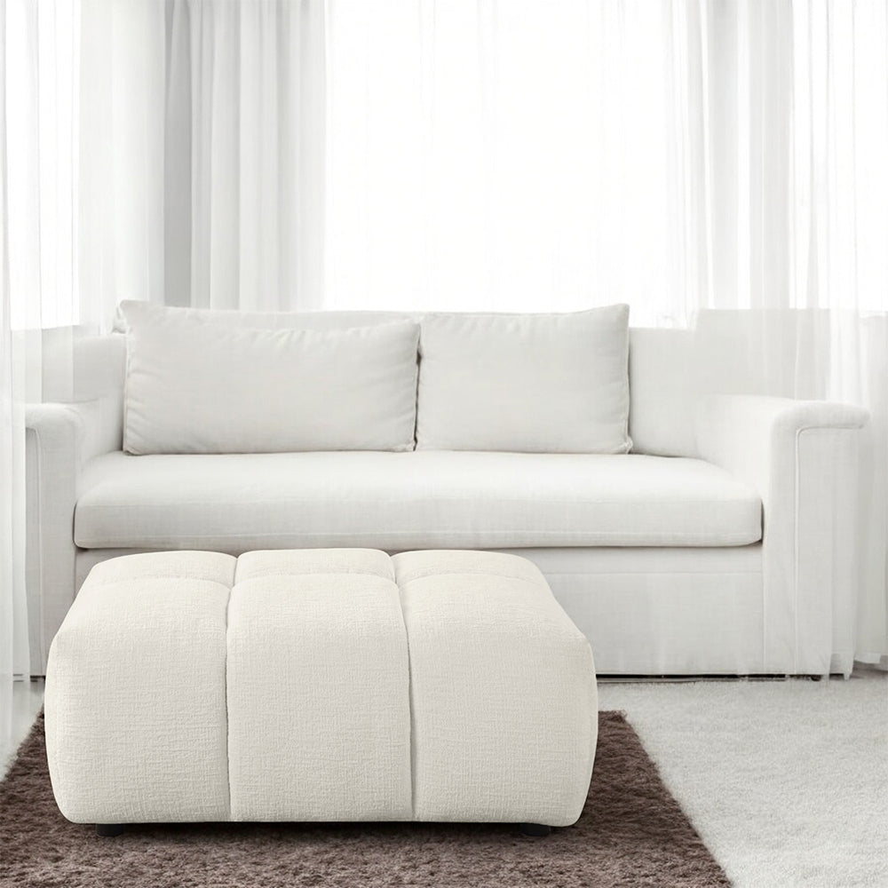 Loanna Beige Ottoman - Ornate Home