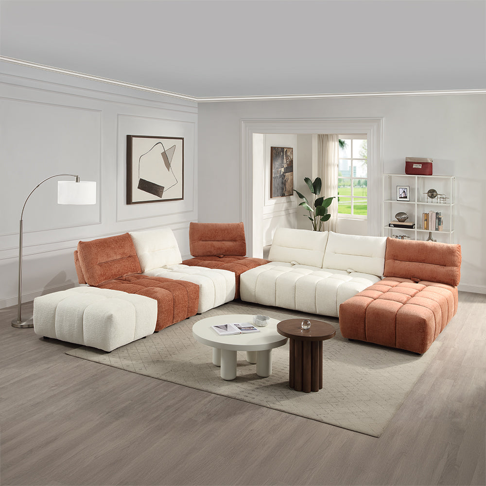 Loanna Beige Ottoman - Ornate Home