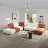 Loanna Coral Red Modular - Armless Chair - Ornate Home