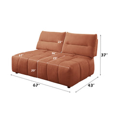 Loanna Coral Red Modular - Loveseat - Ornate Home