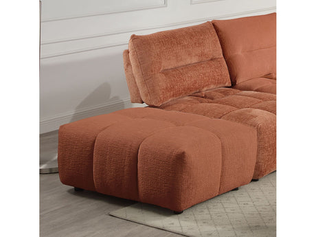 Loanna Coral Red Ottoman - Ornate Home