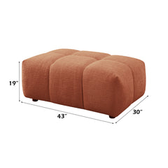 Loanna Coral Red Ottoman - Ornate Home