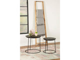 Loannis Matte Black 2-piece Round Mango Wood Nesting Table - Ornate Home