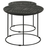 Loannis Matte Black 2-piece Round Mango Wood Nesting Table - Ornate Home