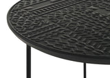 Loannis Matte Black 2-piece Round Mango Wood Nesting Table - Ornate Home