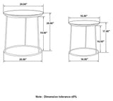 Loannis Matte Black 2-piece Round Mango Wood Nesting Table - Ornate Home