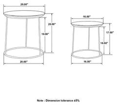 Loannis Matte Black 2-piece Round Mango Wood Nesting Table - Ornate Home