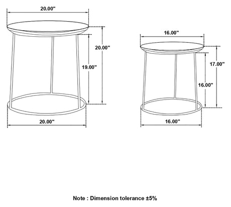 Loannis Matte Black 2-piece Round Mango Wood Nesting Table - Ornate Home