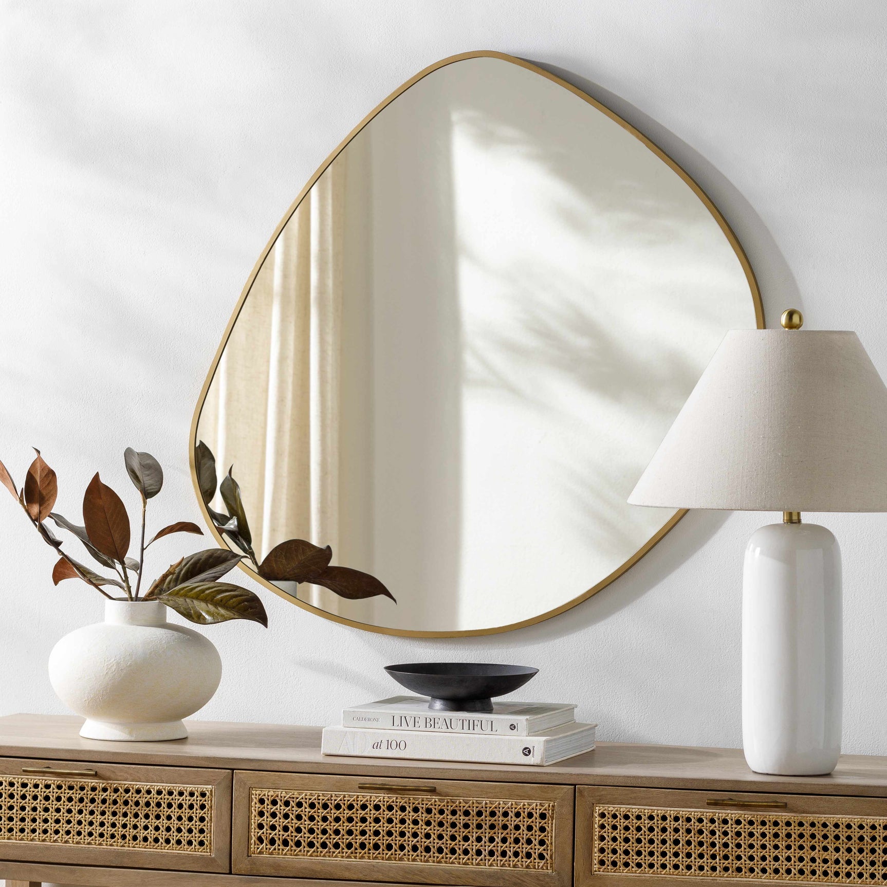 Lochovice Gold Distressed Wood Mirror - Ornate Home