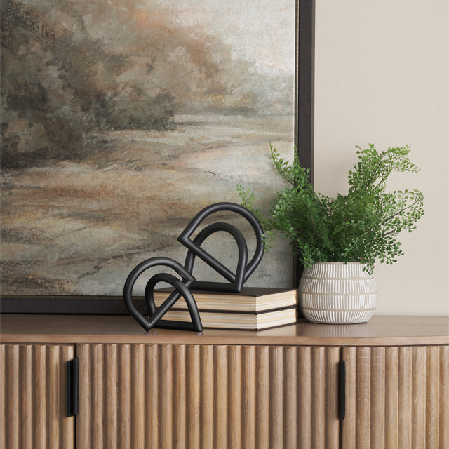 Locke Matte Black Large Metal Decorative Object - Ornate Home