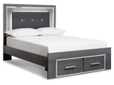 Lodanna Gray Full Panel Bed with 2 Storage Drawers (Online Special Price) - Ornate Home