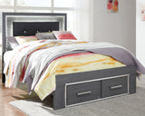 Lodanna Gray Full Panel Bed with 2 Storage Drawers - Ornate Home