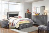 Lodanna Gray Full Panel Bed with 2 Storage Drawers - Ornate Home