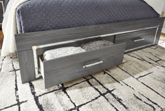 Lodanna Gray Full Panel Bed with 2 Storage Drawers - Ornate Home