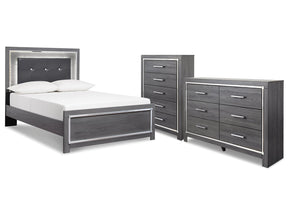 Lodanna Gray Full Panel Bedroom Set with Dresser and Chest - Ornate Home