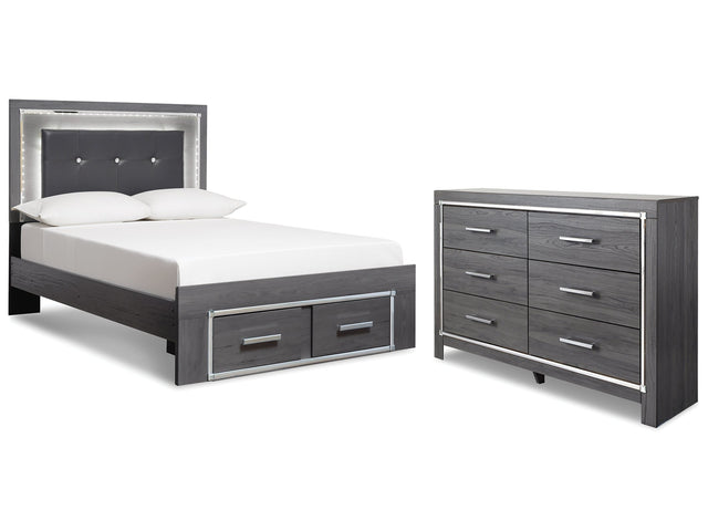 Lodanna Gray Full Panel Storage Bedroom Set with Dresser (Online Special Price) - Ornate Home