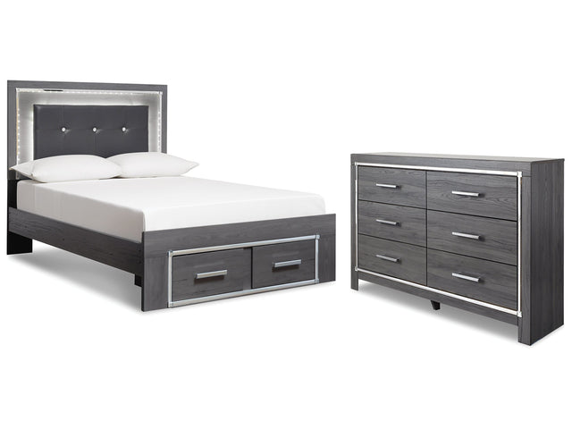 Lodanna Gray Full Panel Storage Bedroom Set with Dresser - Ornate Home