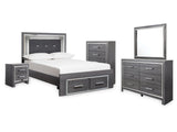 Lodanna Gray Full Storage Bedroom Set with Dresser, Mirror, Chest and Nightstand (Online Special Price) - Ornate Home