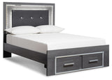 Lodanna Gray Full Storage Bedroom Set with Dresser, Mirror, Chest and Nightstand - Ornate Home
