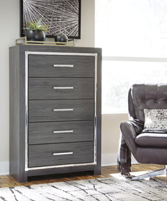 Lodanna Gray Full Storage Bedroom Set with Dresser, Mirror, Chest and Nightstand - Ornate Home