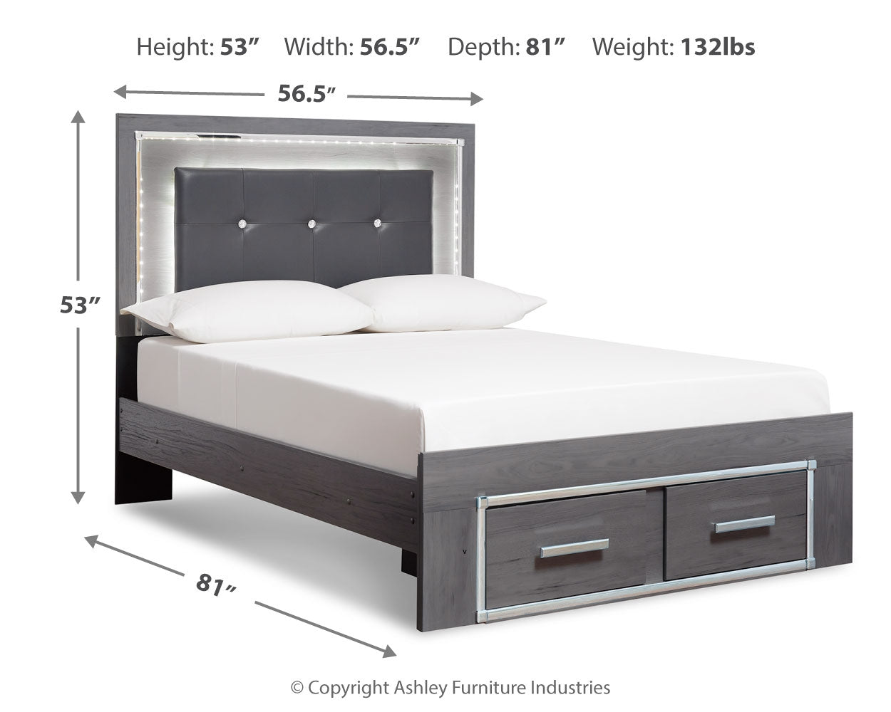 Lodanna Gray Full Storage Bedroom Set with Dresser and Mirror (Online Special Price) - Ornate Home