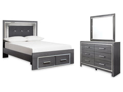 Lodanna Gray Full Storage Bedroom Set with Dresser and Mirror - Ornate Home