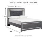 Lodanna Gray Full Upholstered Panel Bedroom Set with Dresser, Mirror, and Nightstand (Online Special Price) - Ornate Home