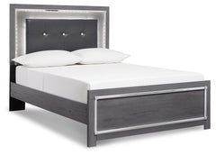 Lodanna Gray Full Upholstered Panel Bedroom Set with Dresser, Mirror, and Nightstand - Ornate Home