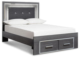 Lodanna Gray Full Upholstered Panel Storage Bed and Chest (Online Special Price) - Ornate Home