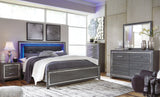 Lodanna Gray King Panel Bedroom Set with Dresser, Mirror, Chest and 2 Nightstands (Online Special Price) - Ornate Home