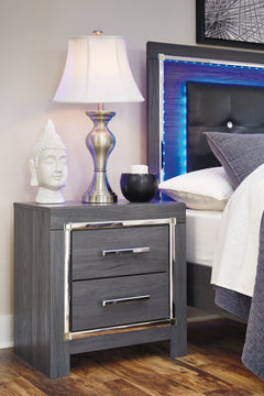 Lodanna Gray King Storage Bed and Nightstand - Ornate Home
