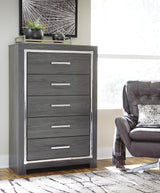 Lodanna Gray King Storage Bedroom Set with Chest and 2 Nightstands - Ornate Home